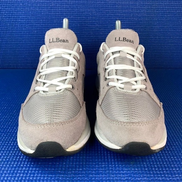 L.L BEAN COMFORT FITNESS WALKER Women`s Size 6M Grey White Suede Shoes 505864 - Picture 2 of 8